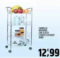 Kasaviva - Carrello Con 4 Cesti E Ruote