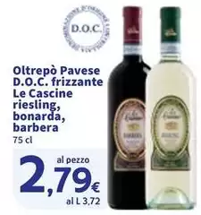 Le Cascine - Oltrepò Pavese D.O.C. Frizzante Riesling, Bonarda, Barbera
