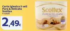 Scottex - Carta Igienica 5 Veli Pura & Delicata