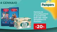 Pampers - Pannolini Salvapigiamino O Salviettine Baby Dry Fresh Quadripacco