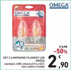 Omega - Set 2 Lampadine Filament Led Omega - Set 2 Lampadine Filament Led