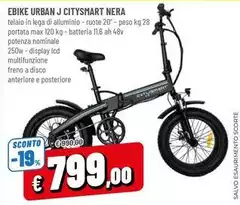 Smart-J - Ebike Urban J Citysmart Nera