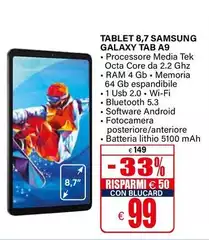Samsung - Tablet 8,7 Galaxy Tab A9 