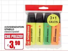 Stabilo - 4 Evidenziatori