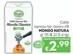Mondo Natura - Cialde Espresso Bar Classico