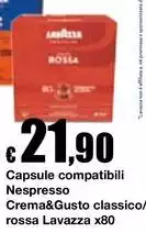 Lavazza - Capsule Compatibili Nespresso Crema&Gusto Classico/Rossa 