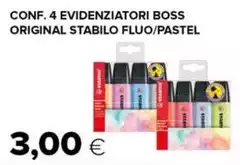 Stabilo - Conf. 4 Evidenziatori Boss Original  Fluo/Pastel