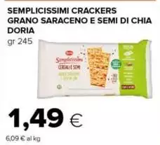 Doria - Semplicissimi Crackers Grano Saraceno E Semi Di Chia