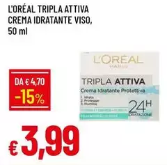 L'Oreal - Tripla Attiva Crema Idratante Viso L'Oreal - Tripla Attiva Crema Idratante Viso
