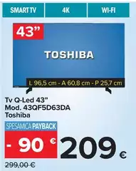 Toshiba - Tv Q-led 43" Mod. 43QF5D63DA
