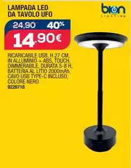 Bion - Lampada Led Da Tavolo Ufo Bion - Lampada Led Da Tavolo Ufo