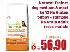 Natural Trainer - Naturel Trainer Dog Medium & Maxi Kg 12 No Gluten Puppy - Salmone No Grain Adult Trota Maiale