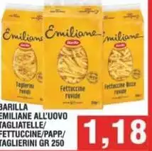 Barilla - Emiliane All'Uovo Tagliatelle/Fettuccine/Papp/Taglierini Barilla - Emiliane All'Uovo Tagliatelle/Fettuccine/Papp/Taglierini