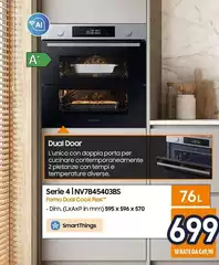 Samsung - NV7B45403BS Forno Ad Incasso Dual Cook Flex™ Serie 4 76 L A+ Inox