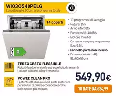 Whirlpool - Lavastoviglie Da Incasso WIO 3O540 PELG Whirlpool - Lavastoviglie Da Incasso WIO 3O540 PELG