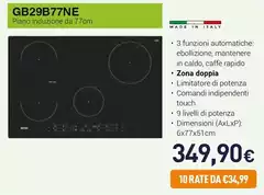 Ignis - GB 29B77 NE Nero Da Incasso 77 Cm Piano Cottura A Induzione 4 Fornello(i)