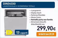 Beko - DIN34330 Lavastoviglie A Scomparsa Totale 