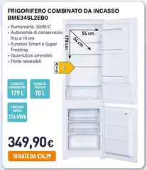 Electroline - Frigorifero Combinato Da Incasso BME34SL2EB0 Electroline - Frigorifero Combinato Da Incasso BME34SL2EB0