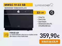Whirlpool - Supreme Chef Microonde A Libera Installazione - MWSC 9133 SB