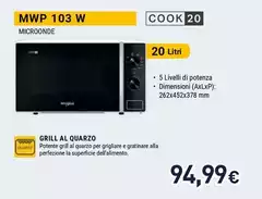 Whirlpool - Cook20 Microonde A Libera Installazione - MWP 103 W