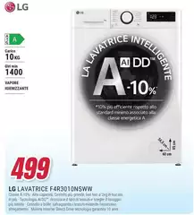 LG - F4R3010NSWW Lavatrice 10kg AI DD, Classe A-10%, 1400 giri, Vapore