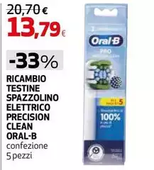 Oral b - Ricambio Testine Spazzolino Elettrico Precision Clean Oral b - Ricambio Testine Spazzolino Elettrico Precision Clean