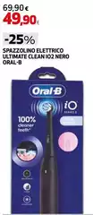 Oral b - Spazzolino Elettrico Ultimate Clean I02 Nero Oral b - Spazzolino Elettrico Ultimate Clean I02 Nero