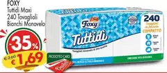 Foxy - Tuttidi Maxi 240 Tovaglioli Bianchi Monovelo