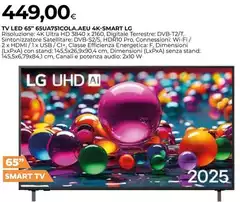 LG - 65U7SICOLA.EU TV 165,7 cm (65") 4K Smart TV Wi-Fi Nero