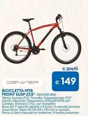 Denver Bike - Bicicleta Mtb Front Susp 27,5''