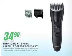 Panasonic - Kit Barba Capelli E Corpo Er-gb61-k503 Panasonic - Kit Barba Capelli E Corpo Er-gb61-k503