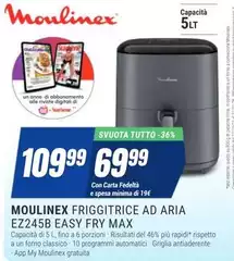 Moulinex - Friggitrice Ad Aria EZ45B Easy Fry EZ425B