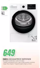Smeg - Asciugatrice Dnp09seb Smeg - Asciugatrice Dnp09seb
