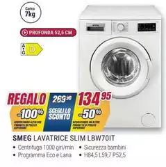 Smeg - Lavatrice Slim LBW70IT Smeg - Lavatrice Slim LBW70IT
