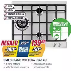 Smeg - Piano Cottura P261xgn Smeg - Piano Cottura P261xgn