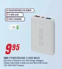 Sbs - Powerbank 5,000 Mah
