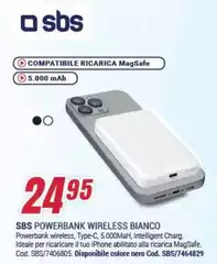Sbs - Powerbank Wireless Bianco
