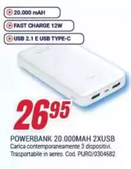 Powerbank 20000mah 2xusb