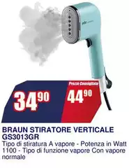Braun - Stiratore Verticale GS3013GR Braun - Stiratore Verticale GS3013GR
