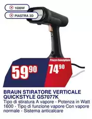 Braun - Stiratore Verticale Quickstyle GS7077K Braun - Stiratore Verticale Quickstyle GS7077K