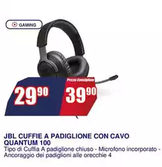 Jbl - Cuffie A Padiglione Con Cavo Quantum 100
