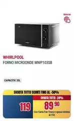 Whirlpool - Forno Microonde MWP103SB