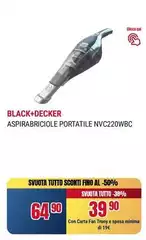 Black & Decker - Aspirabriciole Portatile NVC220WBC Black & Decker - Aspirabriciole Portatile NVC220WBC
