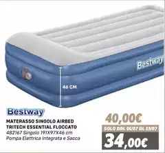 Bestway - Materasso Singolo Airbed Tritech Essential Floccato