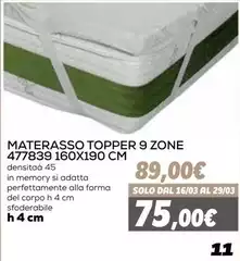 Forma - Materasso Topper 9 Zone 477839 160x190 Cm