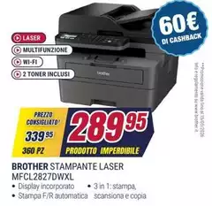 De Longhi - Brother Stampante Laser MFCL2827DWXL