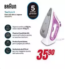 Braun - Ferro Da Stiro A Vapore SI303P3/PO Braun - Ferro Da Stiro A Vapore SI303P3/PO