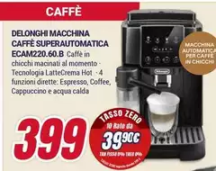 De Longhi - Macchina Caffè Superautomática ECAM220.60.B De Longhi - Macchina Caffè Superautomática ECAM220.60.B