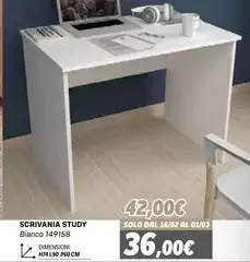 Solo - Scrivania Study Bianco 149158