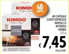 Kimbo - 40 Capsule Caffè Espresso Napoli O Intenso